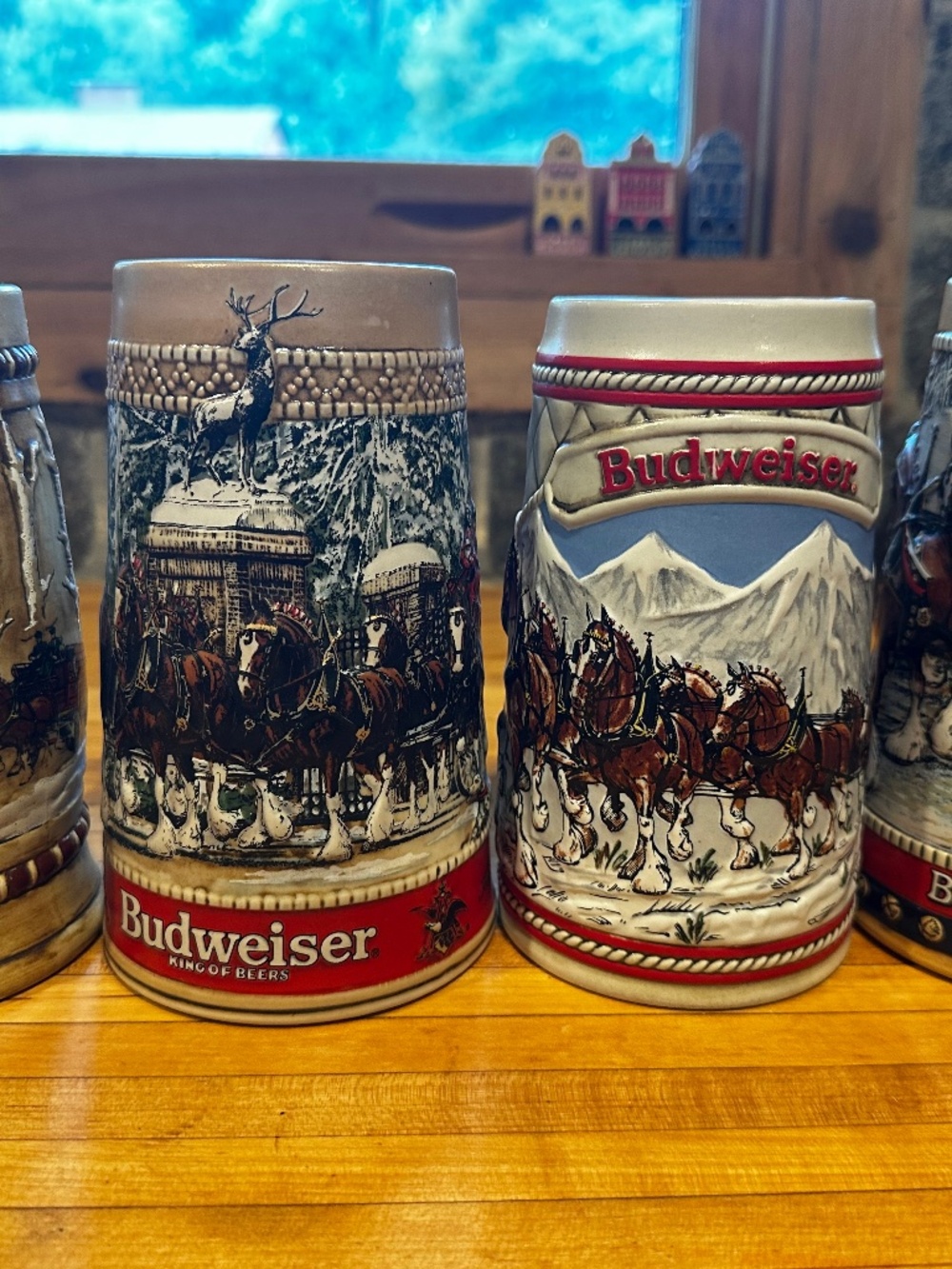 Set of 4 Budweiser Collectible Steins